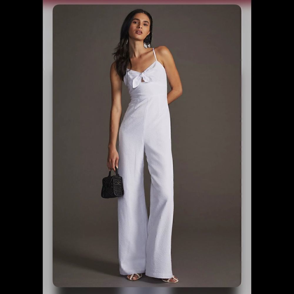 Anthropologie Hutch Bow-Front Jumpsuit
